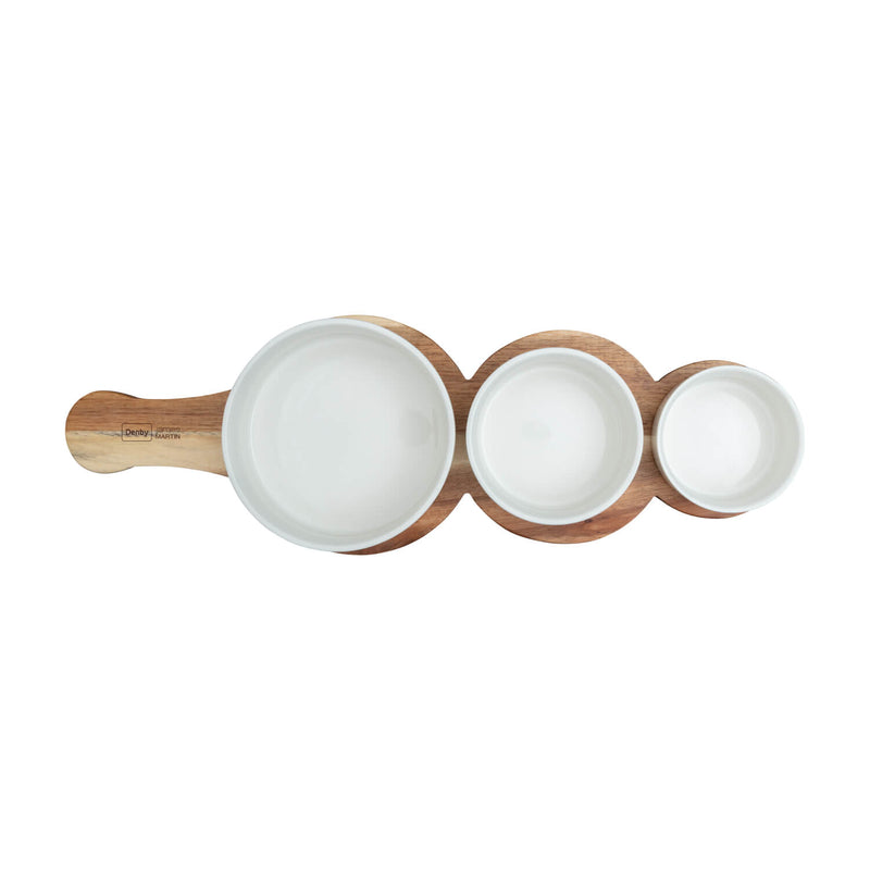 Denby James Martin 4-Piece Paddle Serving Set With Bowls