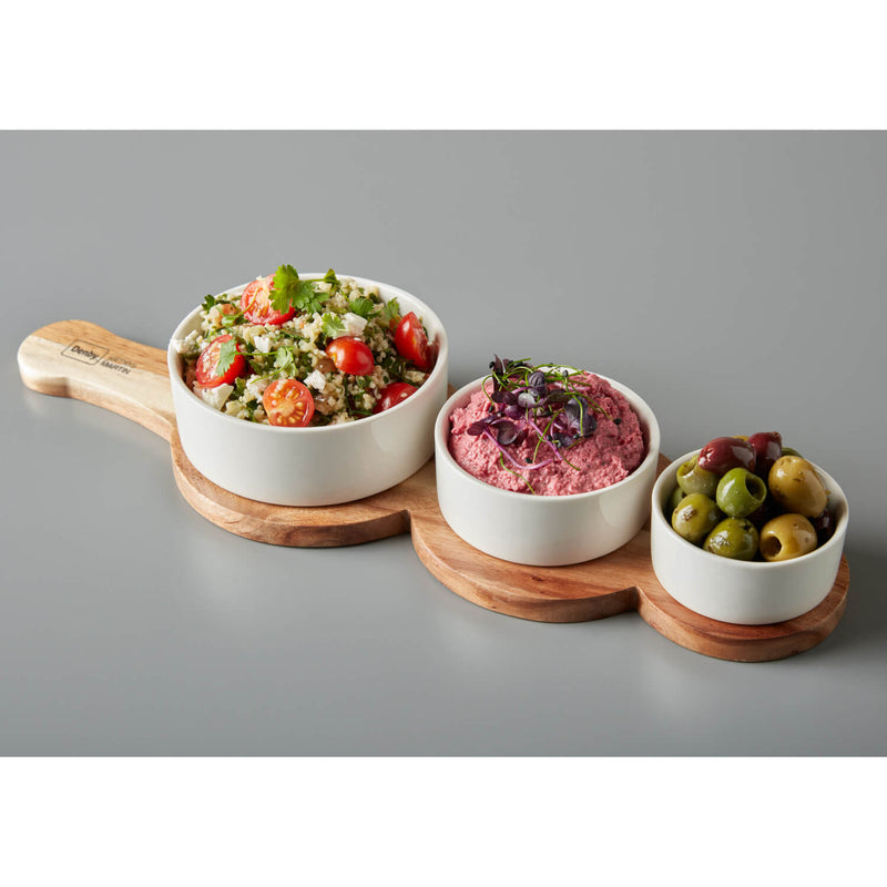 Denby James Martin 4-Piece Paddle Serving Set With Bowls