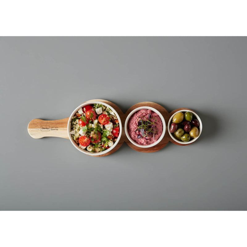 Denby James Martin 4-Piece Paddle Serving Set With Bowls