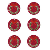 Denby Christmas Joy Wreath Round Coasters - Set Of 6