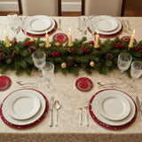 Denby Christmas Joy Wreath Round Coasters - Set Of 6