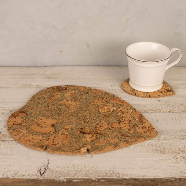 T&G Green House Cork Leaf Tablemats - Set of 4