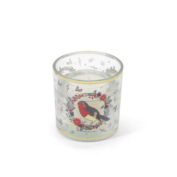Tipperary LED Candle Jar - Christmas Robin