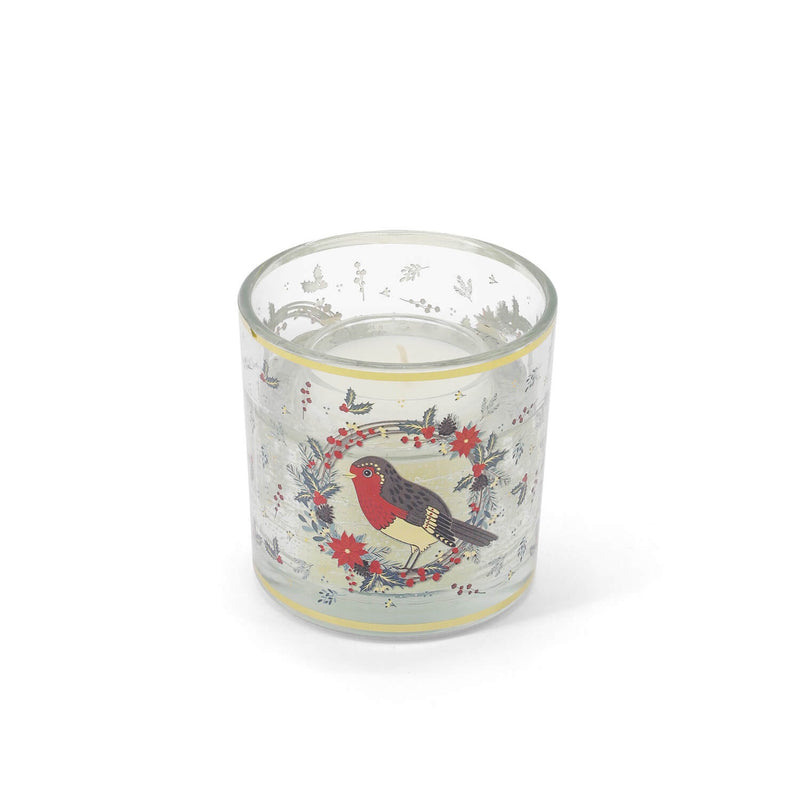 Tipperary LED Candle Jar - Christmas Robin