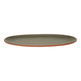 Dexam Sintra Glazed Terracotta 47.5cm x 20.5cm Oval Serving Platter - Olive Green