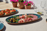 Dexam Sintra Glazed Terracotta 47.5cm x 20.5cm Oval Serving Platter - Ink Blue