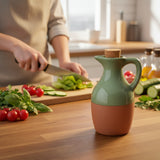 Dexam Sintra Glazed Terracotta Oil Drizzler - Olive Green