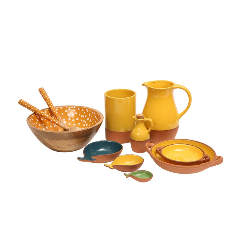 Dexam Sintra Mango Wood Spotted Salad Bowl - Ochre