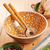 Dexam Sintra Mango Wood Spotted Salad Bowl - Ochre