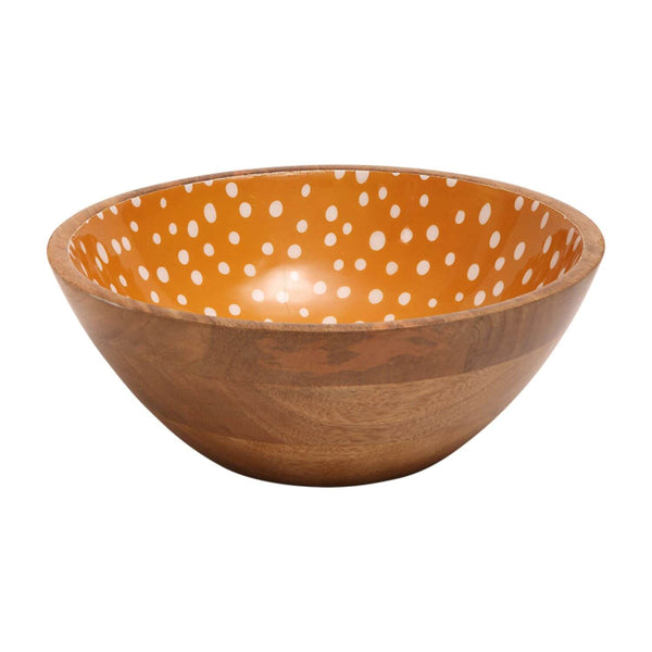 Dexam Sintra Mango Wood Spotted Salad Bowl - Ochre