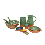 Dexam Sintra Mango Wood Spotted Salad Bowl - Green