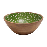 Dexam Sintra Mango Wood Spotted Salad Bowl - Green