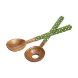 Dexam Sintra Mango Wood Spotted Salad Servers - Green