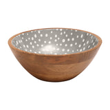 Dexam Sintra Mango Wood Spotted Salad Bowl - Stone