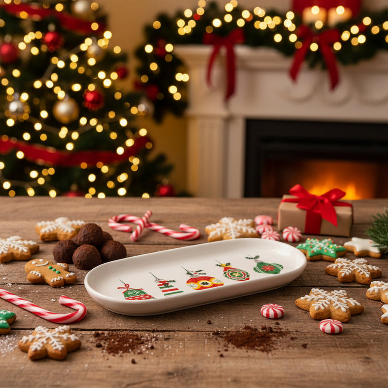 Dexam Ceramic Oval Plate - Baubles