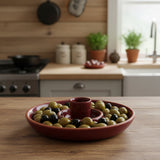 Dexam Sintra Glazed Terracotta Olive Dish - Berry
