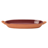 Dexam Sintra Glazed Terracotta 38cm x 14cm Oval Baking Dish - Berry