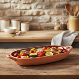 Dexam Sintra Glazed Terracotta 38cm x 14cm Oval Baking Dish - Berry