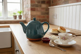 Dexam Sintra Glazed 1200ml Terracotta Teapot - Ink Blue