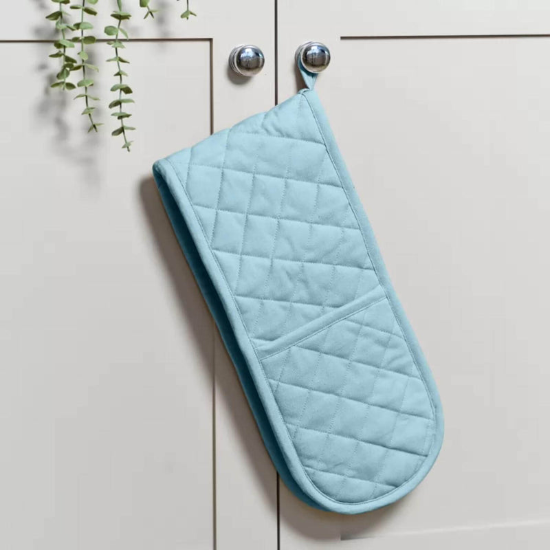 Dexam Love Colour Cotton Double Oven Gloves - Duck Egg
