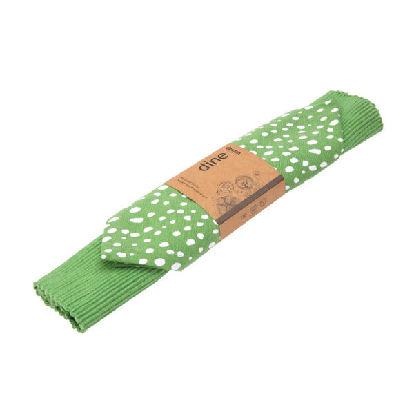 Dexam Sintra 100% Recycled Cotton Spotted Napkin & Placemat Set - Green