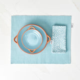 Dexam Sintra 100% Recycled Cotton Spotted Napkin & Placemat Set - Duck Egg