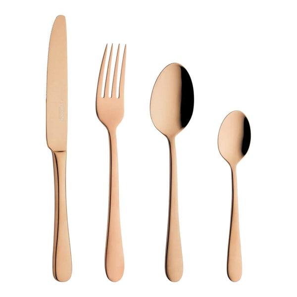 Grunwerg Windsor Stainless Steel 16-Piece Cutlery Set - Copper Finish