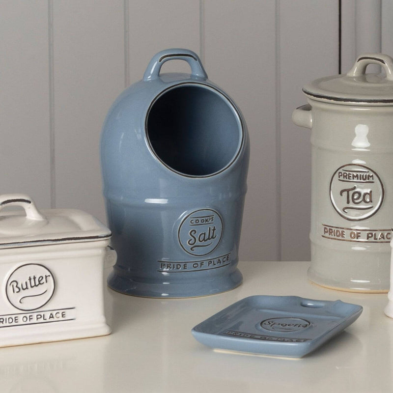 Pride of Place Vintage Ceramic Salt Jar - Blue
