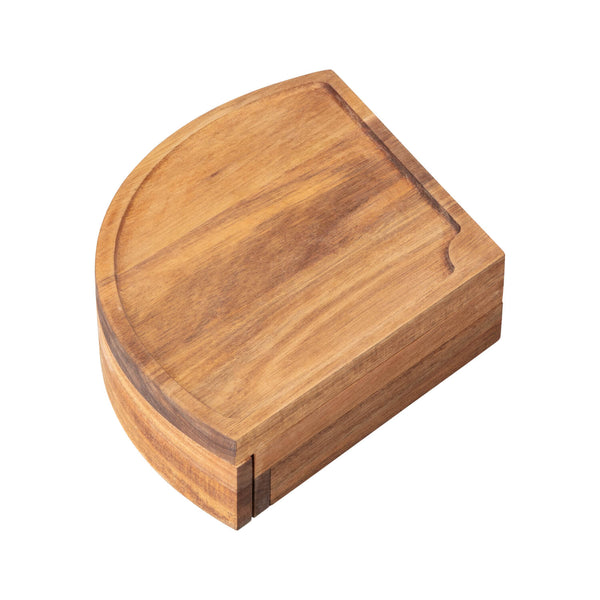 Denby James Martin 3-Tier Round Wooden 4-Piece Cheese Board Set