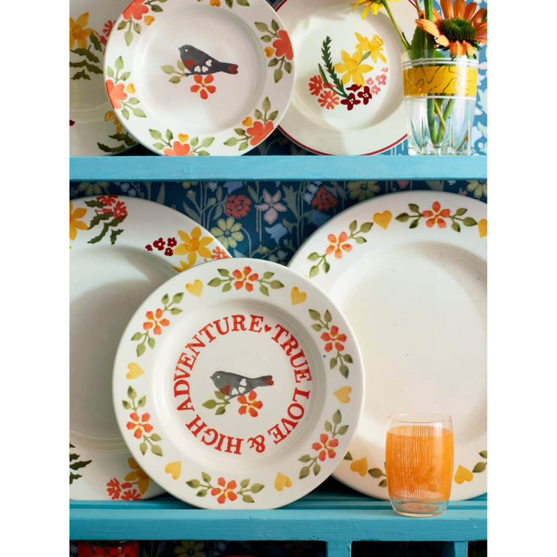 Emma Bridgewater Earthenware 6 1/2" Plate - Lovebirds Coral