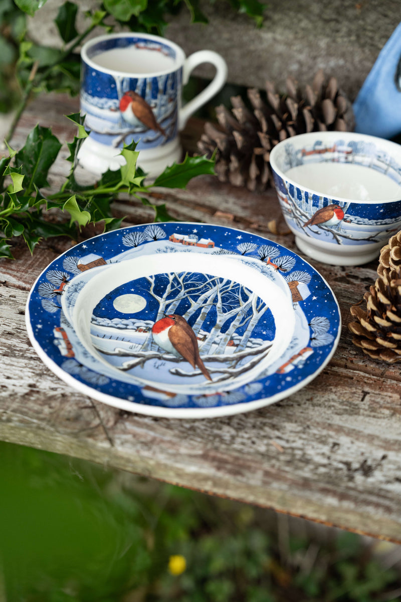 Emma Bridgewater 22cm Christmas Medium Dinner Plate - Midnight Roblin