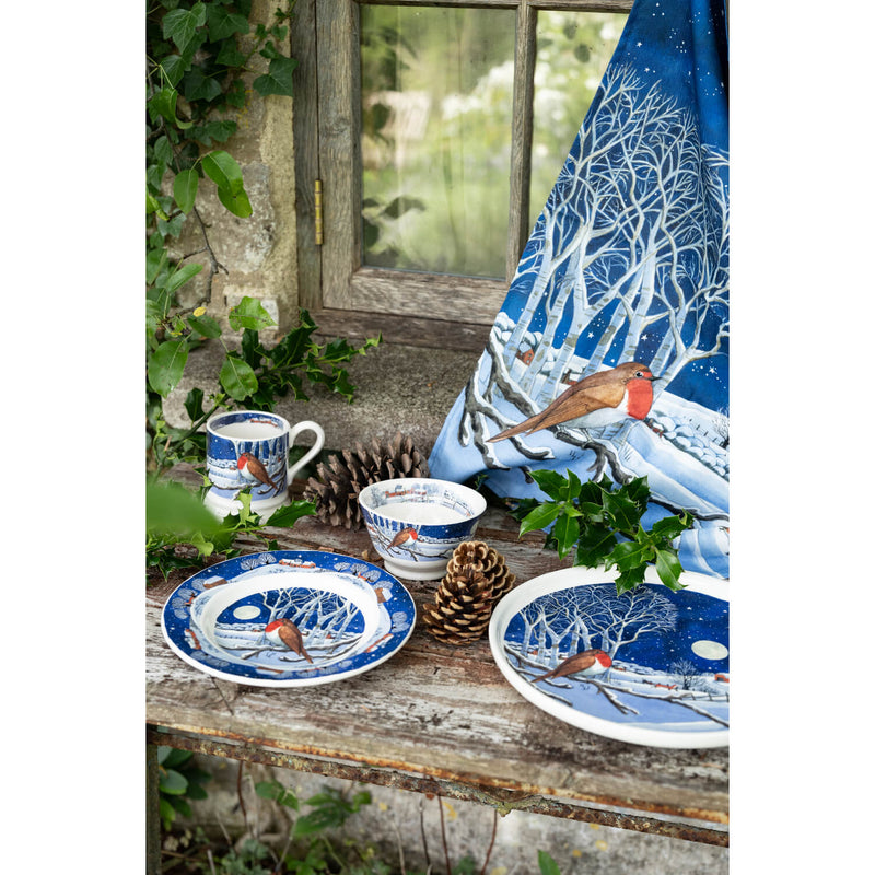 Emma Bridgewater Christmas 28cm Flat Serving Platter - Midnight Robin