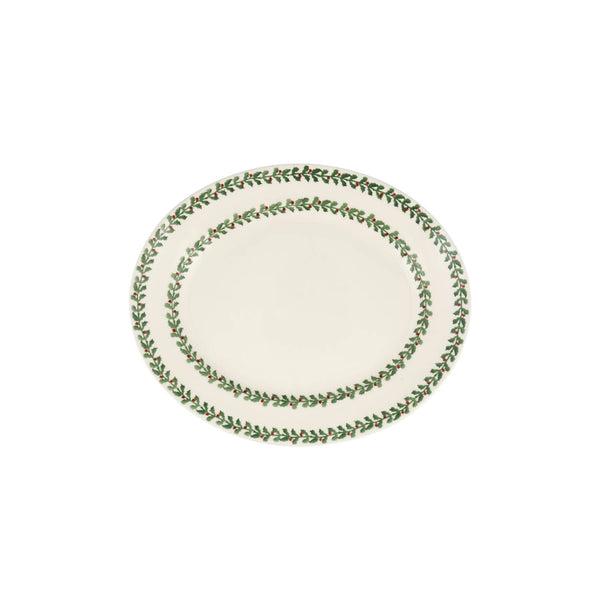Emma Bridgewater Christmas 36cm x 30cm Oval Platter - Tiny Holly
