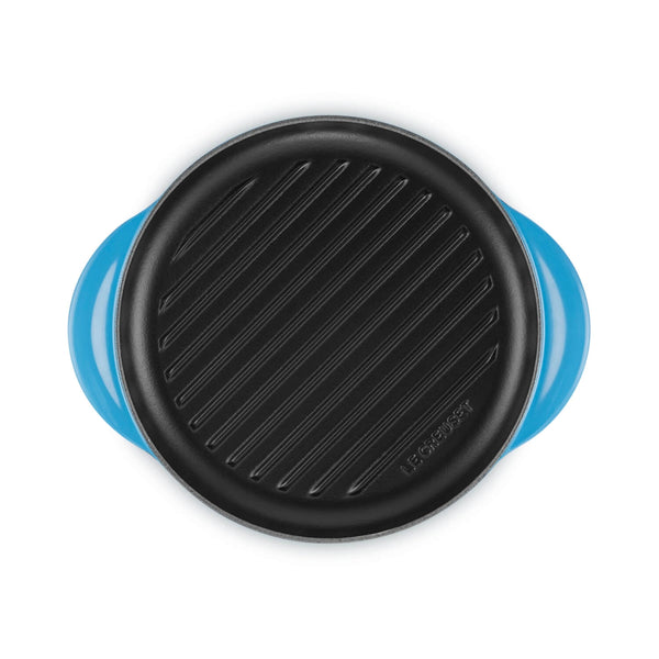 Le Creuset Classic Cast Iron 25cm Round Grill - Azure