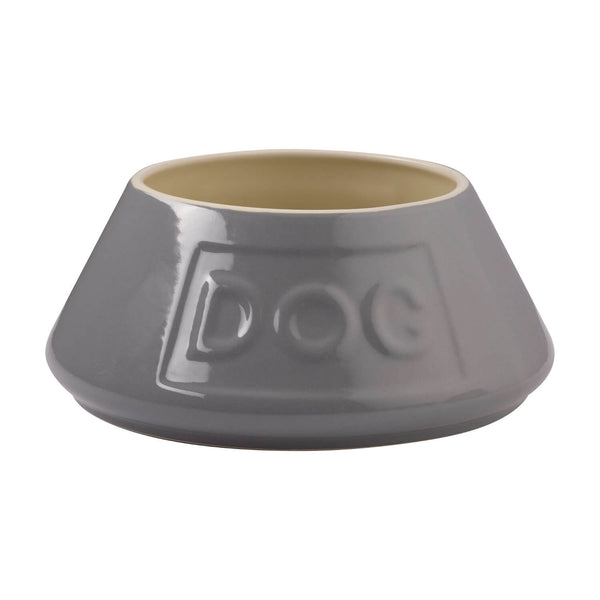 Mason Cash Stoneware 21cm Non-Tip Dog Bowl - Grey