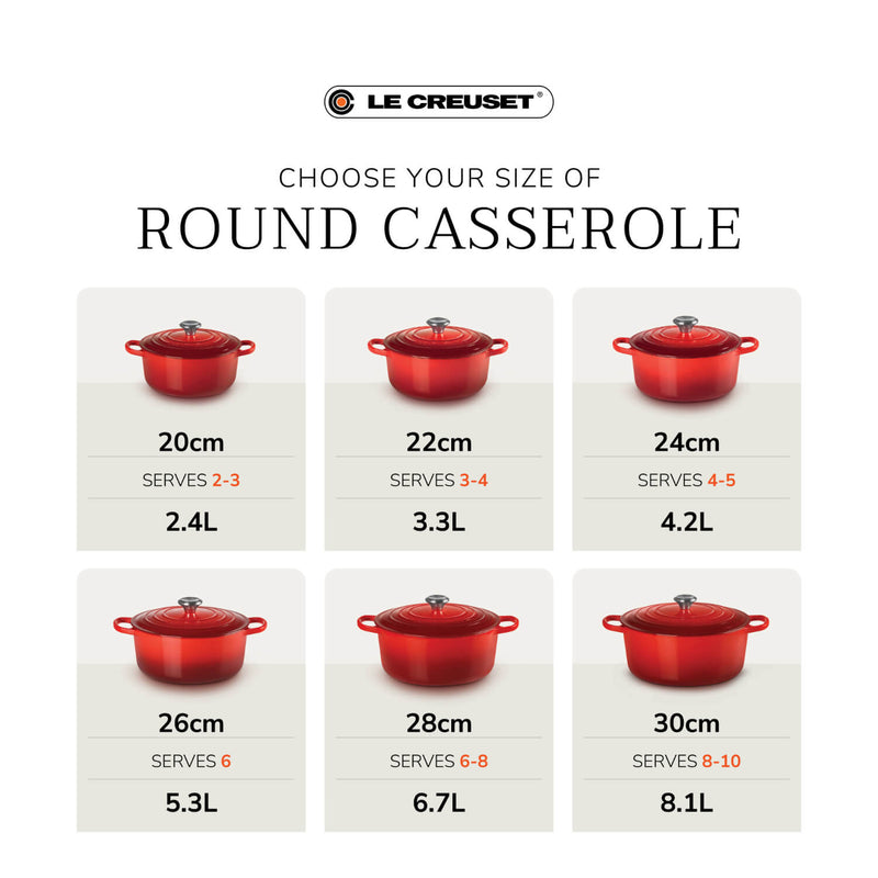 Le Creuset Signature Cast Iron 26cm Round Casserole - Juniper