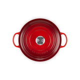 Le Creuset Signature Cast Iron 26cm Round Soup Pot / Casserole - Cerise