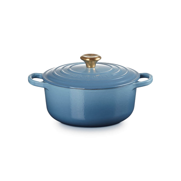 Le Creuset Signature 20cm Cast Iron Round Casserole - Chambray