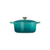 Le Creuset Signature Cast Iron 22cm Round Casserole - Bleu Riviera