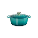 Le Creuset Signature Cast Iron 24cm Round Casserole - Bleu Riviera