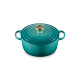 Le Creuset Signature Cast Iron 24cm Round Casserole - Bleu Riviera