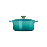 Le Creuset Signature Cast Iron 24cm Round Casserole - Bleu Riviera