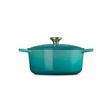 Le Creuset Signature Cast Iron 26cm Round Casserole - Bleu Riviera