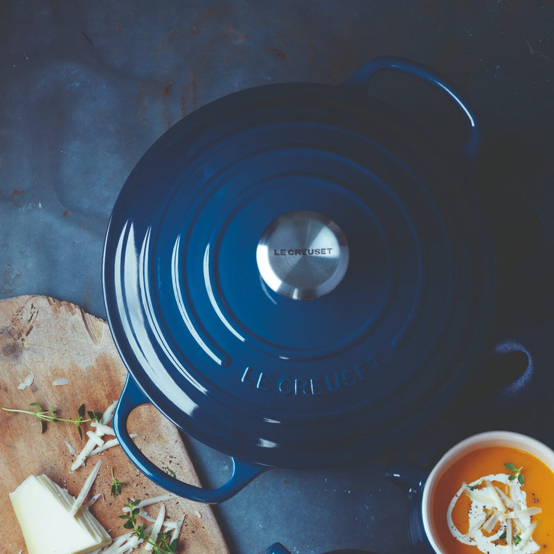 Le Creuset Signature 26cm Cast Iron Round Casserole - Ink