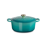Le Creuset Signature Cast Iron 28cm Round Casserole - Bleu Riviera