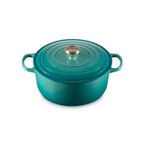 Le Creuset Signature Cast Iron 28cm Round Casserole - Bleu Riviera