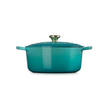 Le Creuset Signature Cast Iron 28cm Round Casserole - Bleu Riviera