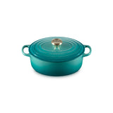 Le Creuset Signature Cast Iron 27cm Oval Casserole - Bleu Riviera