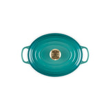Le Creuset Signature Cast Iron 27cm Oval Casserole - Bleu Riviera