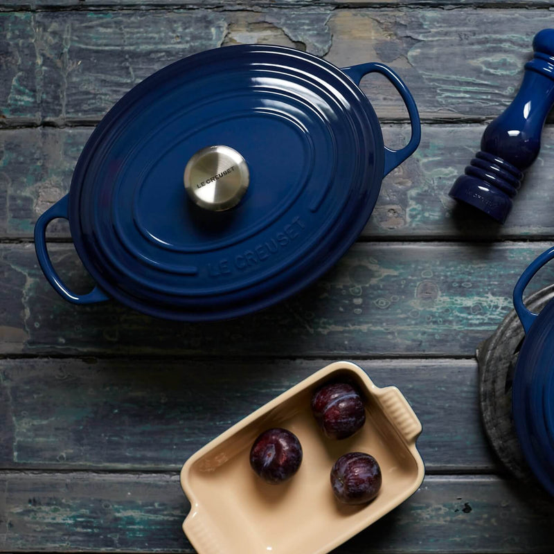 Le Creuset Signature 27cm Cast Iron Oval Casserole - Ink